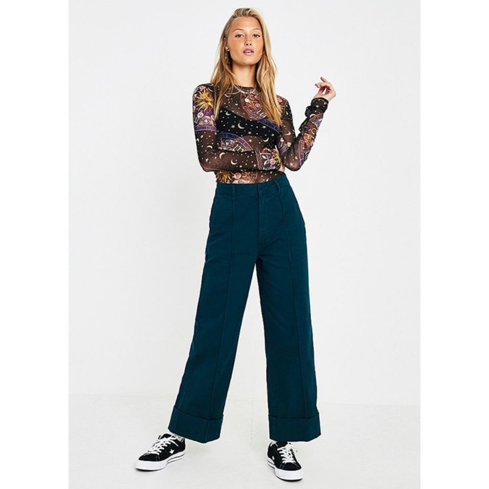 NWT Urban Outfitters BDG Cuffed Wide Leg Trouser M